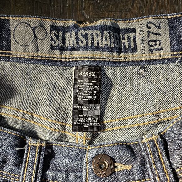 Ocean Pacific OP Mens Slim Straight Blue Jeans Denim 32 x 32 - Picture 3 of 5